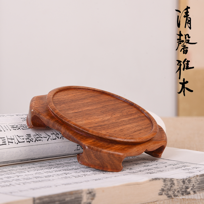 实木底座花梨整木雕刻玉器佛像紫砂茶壶花瓶花盆微型盆景茶杯底座