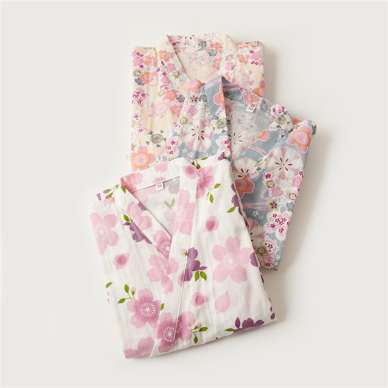 40支双层纱 纯棉和服 浴袍睡衣家居服 汗蒸服 薄软透气睡裙 夏款