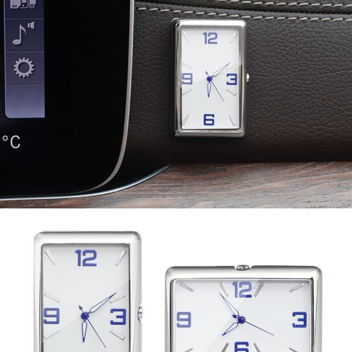 汽车创意车载时钟夜光车用钟表汽车空调出风口方形车内电子石英表