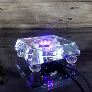 酒吧柜台庭院桌面 人造水晶玻璃ld灯七彩色发光 舍利塔底座