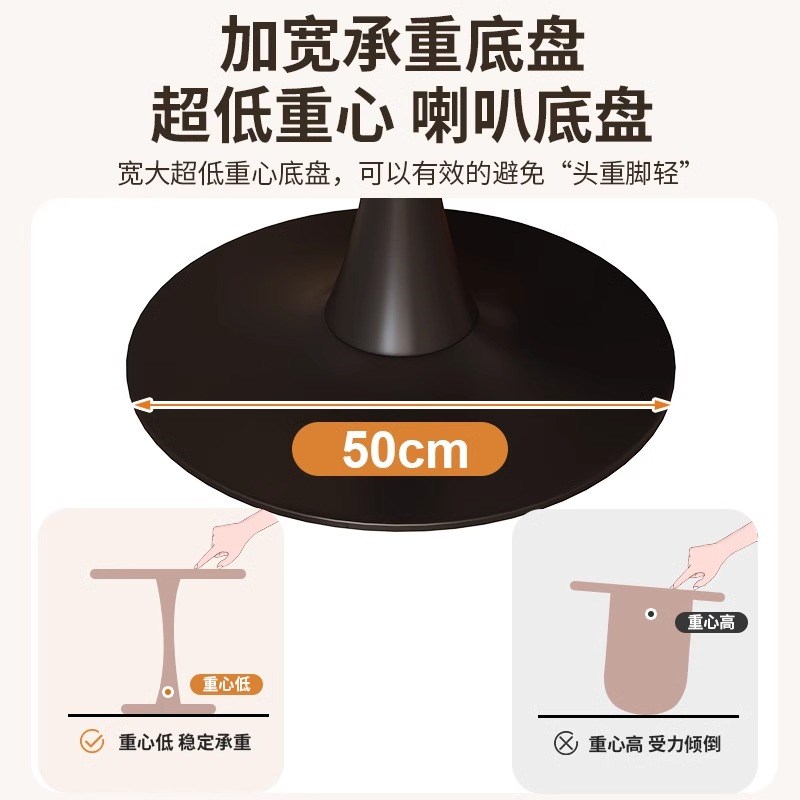 圆桌家用小户型餐桌接待洽谈奶茶店咖啡桌阳台休闲复古郁金香桌子