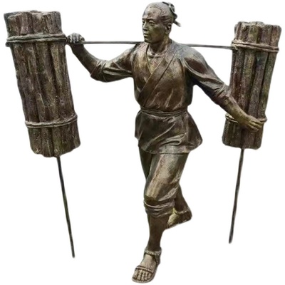 农耕人物雕塑打糍粑推碾子插秧干农活割麦推粮食骑牛农场景区