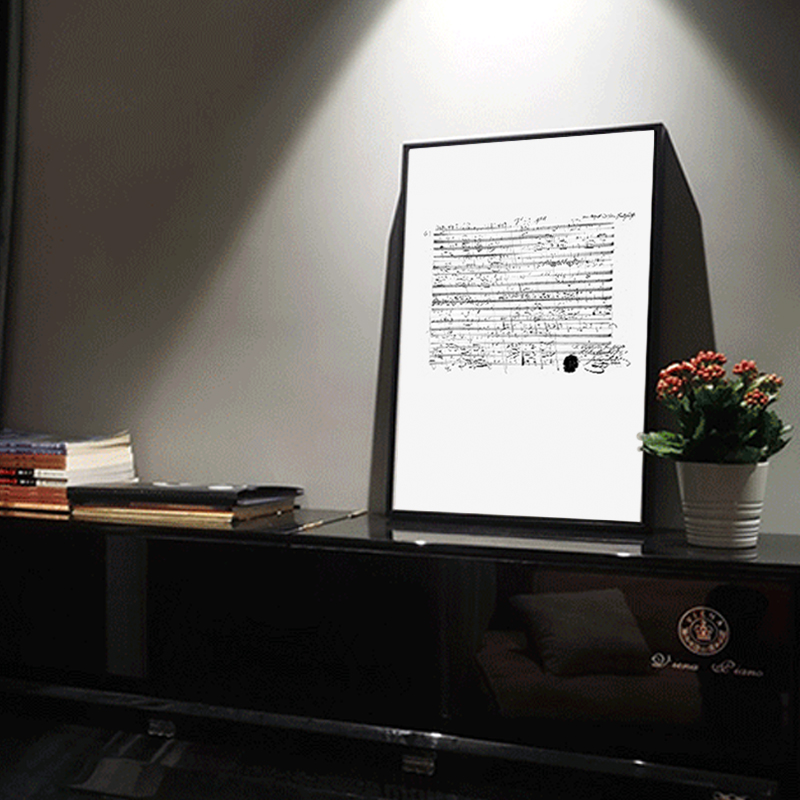 肖邦莫扎特手稿装饰画客厅艺术挂画钢琴房背景墙音乐教室墙壁画