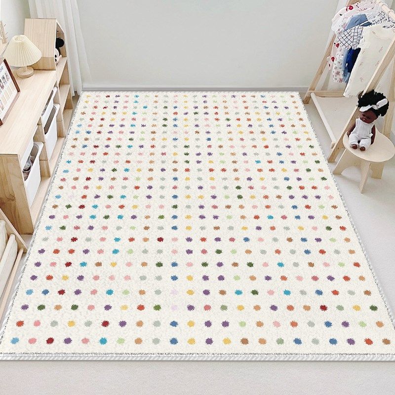 彩色波点奶油风地毯客厅新款沙发地垫儿童房仿羊绒宝宝爬行垫,居家布艺,地毯,淘宝优惠券,粉丝福利购,淘宝优惠卷
