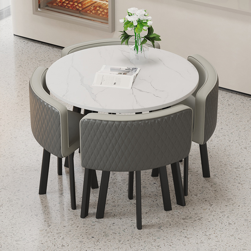 接待桌椅现代会客洽谈桌甜品奶茶店桌椅办公室休闲小圆桌