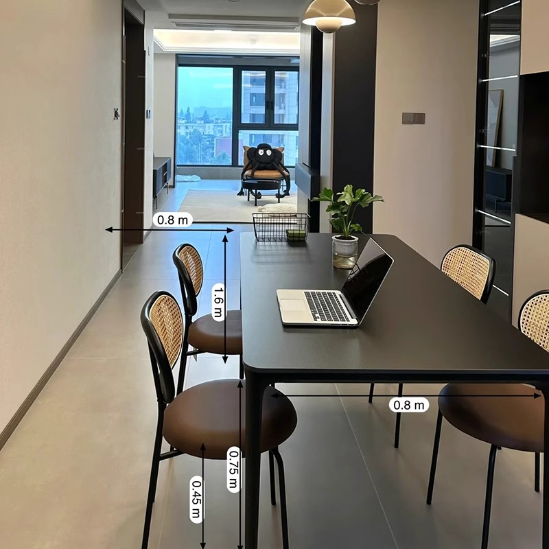 岩板餐桌 大小户型家用饭桌长方形现代易打理餐桌椅子