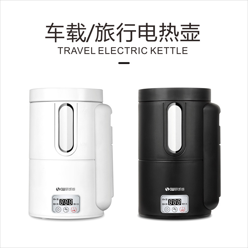 车载烧水壶电热水壶车家两用12v24v货车加热水杯便捷式旅行壶煮粥