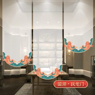 客厅办公室屏风挂帘卷帘窗帘悬挂艺术装 新中式 饰玄关软隔断纱垂帘