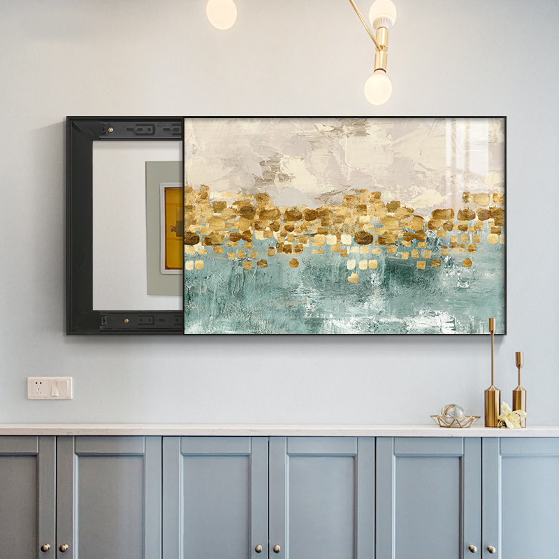 电表箱装饰画简约抽象客厅电闸盒配电箱遮挡总开关挡电表闸晶瓷画