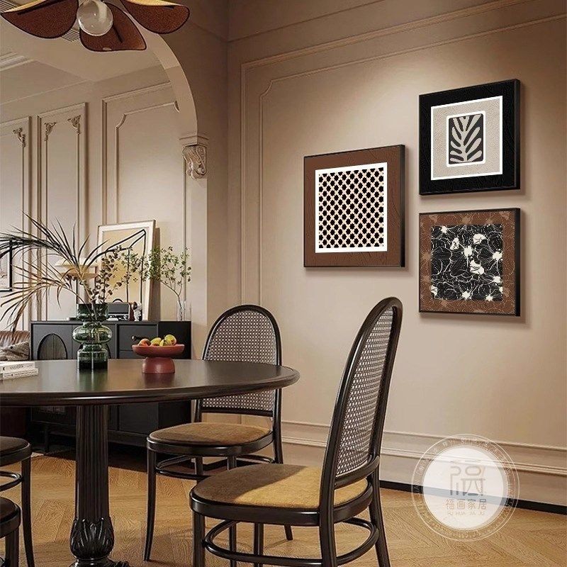 中古风饭厅装饰画法式抽象复古客厅背景墙挂画新款画,家居饰品,现代装饰画,淘宝优惠券,粉丝福利购,淘宝优惠卷