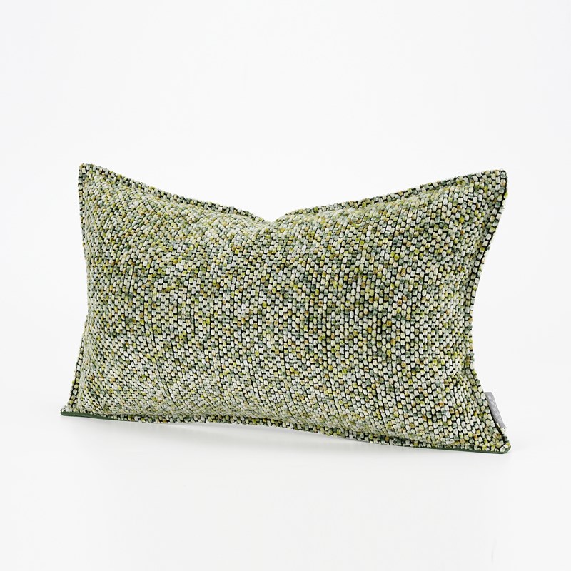 柏洛斯摩洛哥法式浅绿绒布拼接样板间酒店客厅长腰枕抱枕沙发靠枕