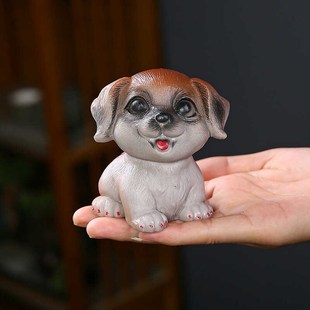 生肖狗爱茶桌茶几茶室桌面装饰创意客厅办公室茶宠养变色