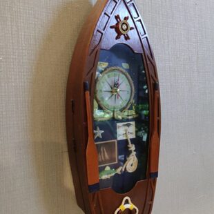 实木船形钥匙盒多功能储蓄箱收纳盒墙上壁饰家居工艺品装饰挂件