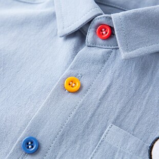 男童衬衫秋款纯棉宝宝a类衬衣儿童长袖衣服女童秋季童装小童衣服