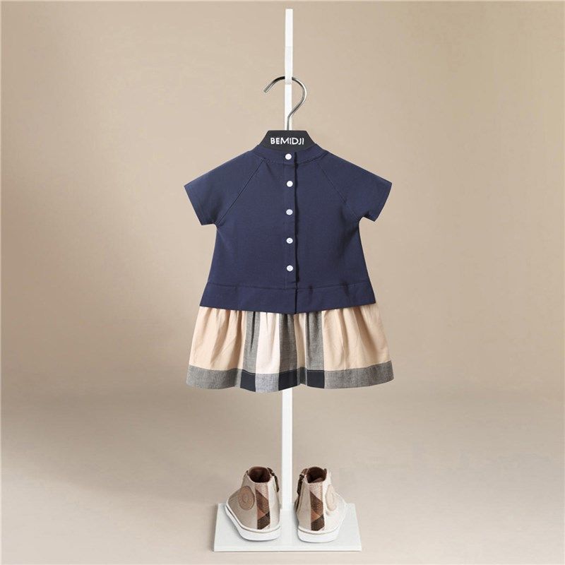 女童英伦风短袖连衣裙夏装新款宝宝儿童藏蓝色T恤裙子纯棉连身裙,童装/婴儿装/亲子装,连衣裙,淘宝优惠券,粉丝福利购,淘宝优惠卷