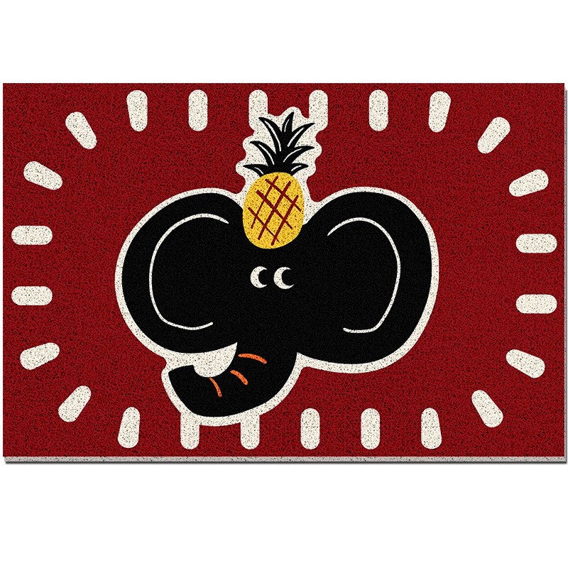 进门地垫丝圈可裁剪红色入户门垫卡通大门口门前地毯防滑耐脏脚垫