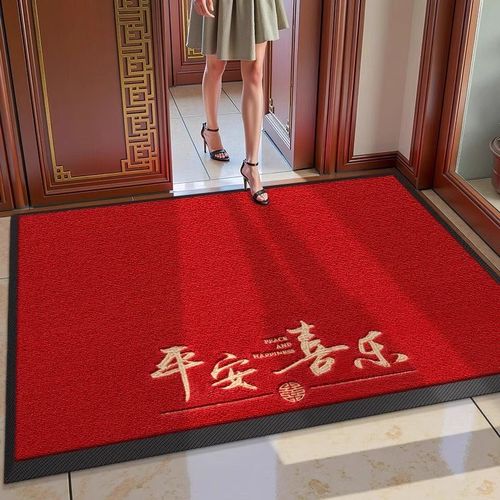 高端入户门地垫家用别墅进门脚垫除尘耐脏耐磨红色过年免打理地毯