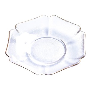 日式描金玻璃杯垫透明茶道功夫茶具配件创意圆形手工子片茶碟茶托