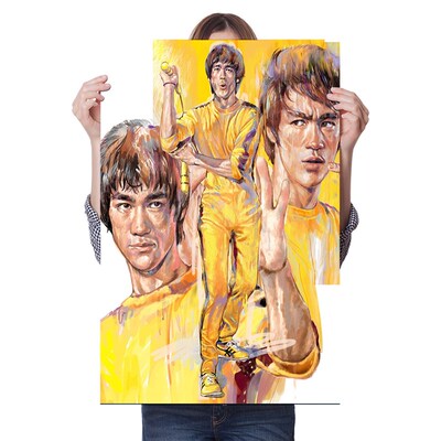 李小龙肌肉海报健身房挂画散打拳击装饰墙壁画励志卧室励志贴画