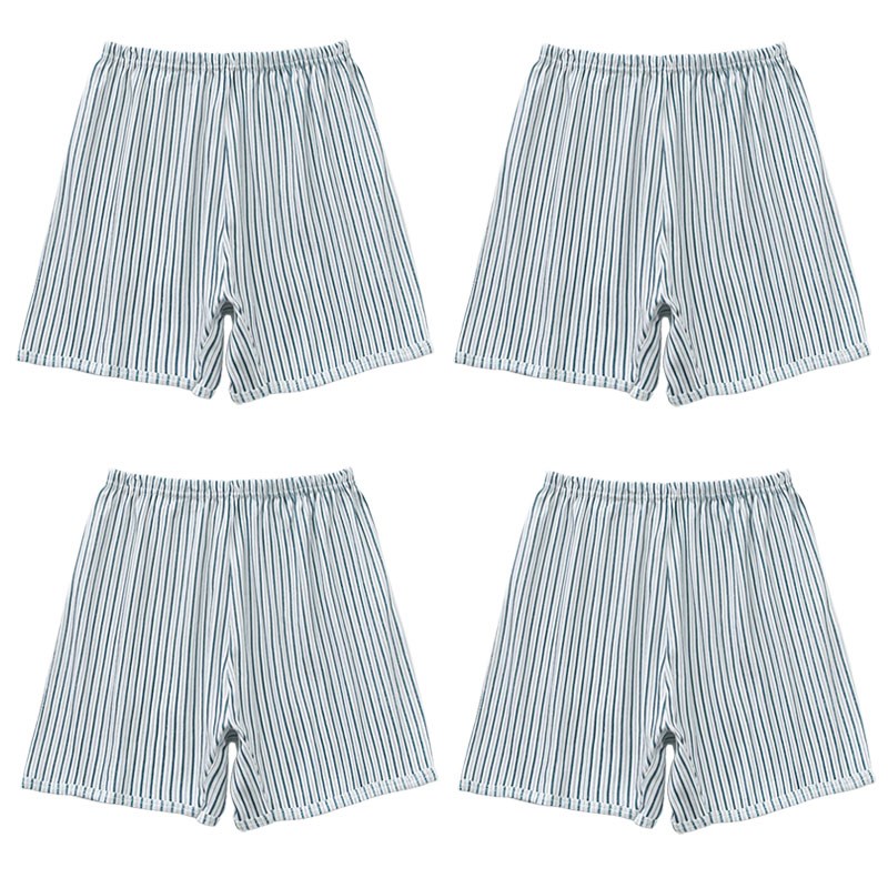 中老年男士纯棉平角内裤全棉四角裤大裤头爸爸柔软裤衩条纹短裤厚