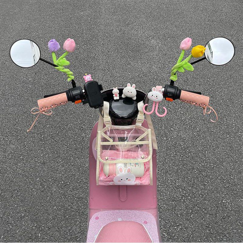 电动车通用挂物包前置物兜手机透明挂袋自行车摩托车可爱防水储物