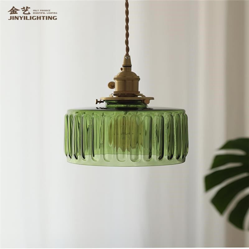 日式复古简约黄铜玻璃吊灯创意个性民宿餐厅床头吧台玄关阳台灯具