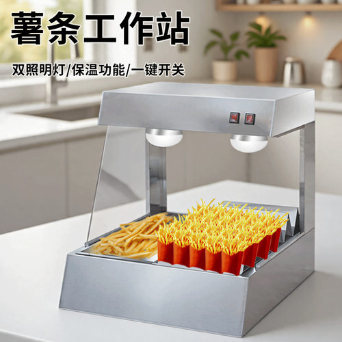 定制薯条工作台商用保温柜汉堡店设备不锈钢分装机工作站奶茶饮品