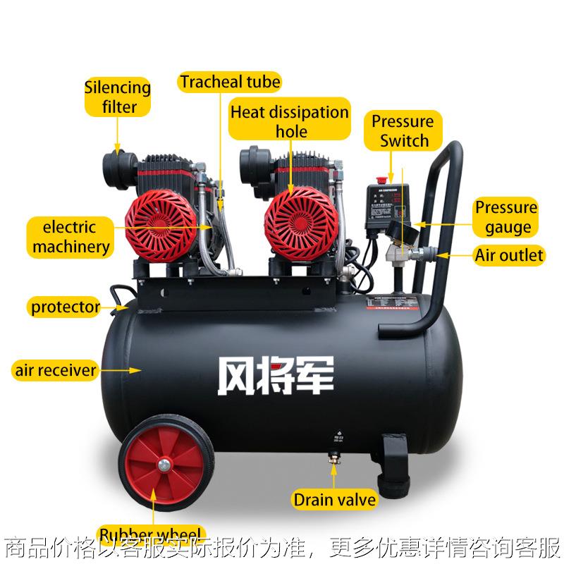 Low frequency oil-free air compressor household air pump