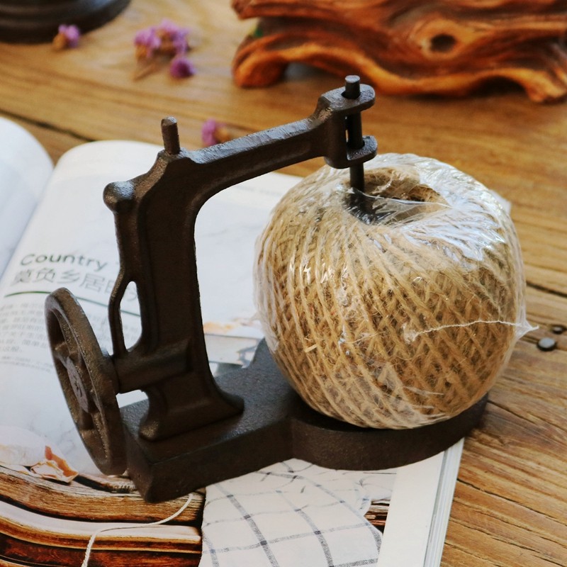 创意个性复古怀旧铸铁艺缝纫机线轴麻绳家居软装饰桌面,家居饰品,装饰摆件,淘宝优惠券,粉丝福利购,淘宝优惠卷