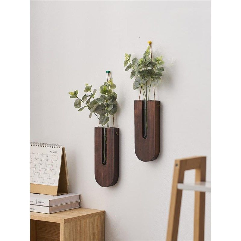 墙上绿壁挂器壁饰水培瓶玻璃试管木质客厅墙挂风,家居饰品,壁饰,淘宝优惠券,粉丝福利购,淘宝优惠卷
