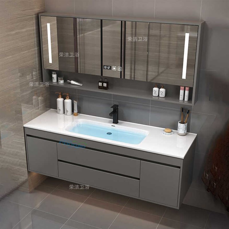 超长120cm/130/140厘米/150/160公分双盆陶瓷一体盆洗脸盆浴室柜