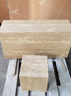 天然白洞石大理石底座酒店会所设计雕塑艺术品洞石展示立柱