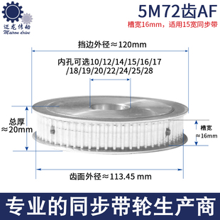 同步带轮铝合金 齿带宽配同步带装传动轮同步轮