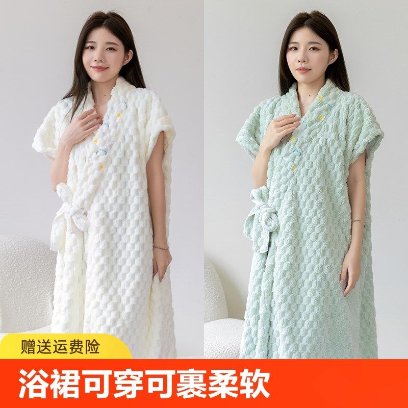 浴巾穿式洗澡浴裙女新款夏季透气吸水游泳家用超柔带帽浴衣,居家布艺,浴裙/浴袍/浴衣,淘宝优惠券,粉丝福利购,淘宝优惠卷