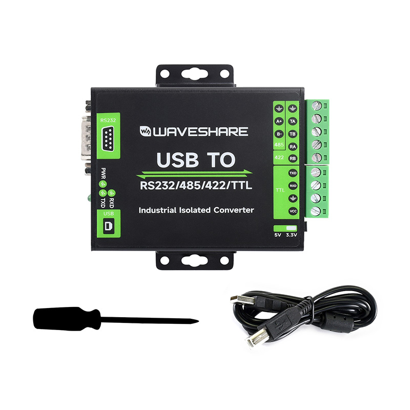 微雪 USB转RS85/22/22/TTL 工业级带隔离 USB转串口转换器模块