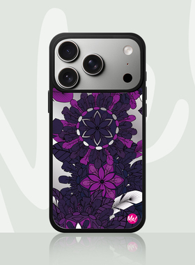 CASE 苹果17ProMax手机壳新款MagSafe磁吸17Pro防摔保护套原创紫色花纹设计高级感小众镜面壳