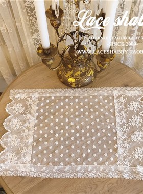 LEH新款复古欧式绣蕾丝桌旗盖巾桌布蕾丝垫