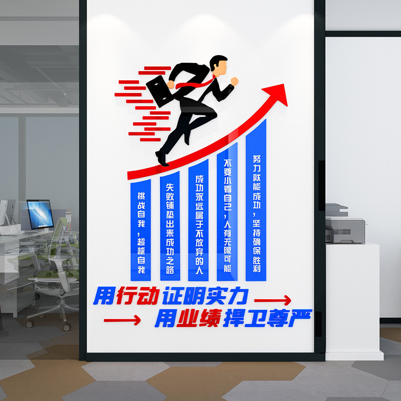 创意公司员工励志贴纸自粘业务部办公室墙面装饰企业文化墙贴布置