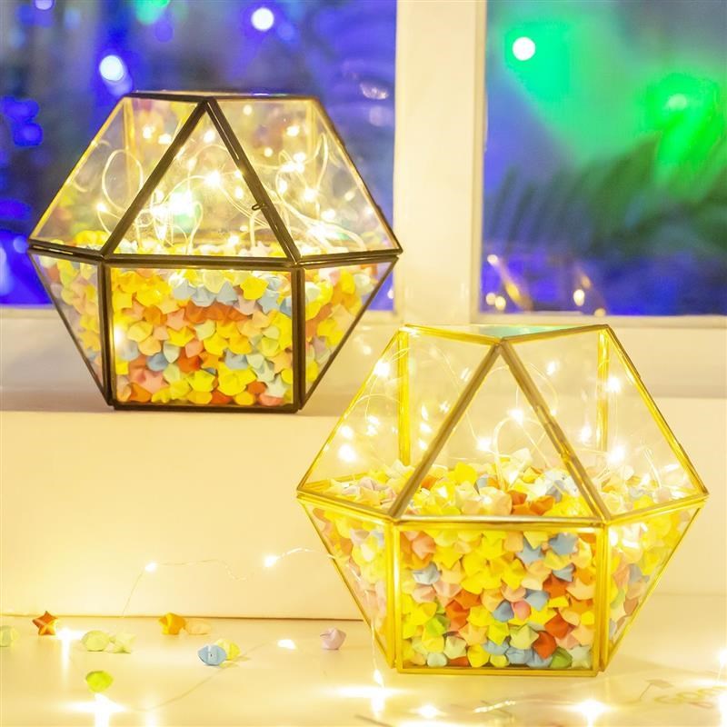 千纸鹤收纳瓶玻璃l星星瓶空瓶欧式大号条纹密封罐许愿瓶许愿瓶
