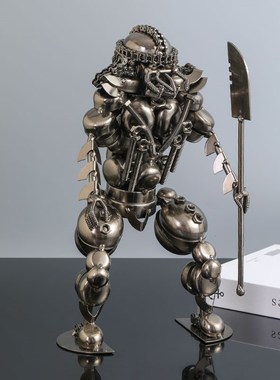 终结者机器人金属铁血战士机甲魔兽装饰品男孩桌面电视柜摆设