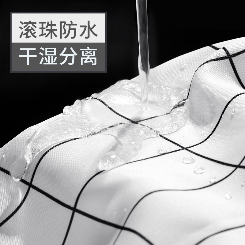 欧式新酒店黑白格子加厚1g防水涤纶布浴帘浴室淋浴帘定制