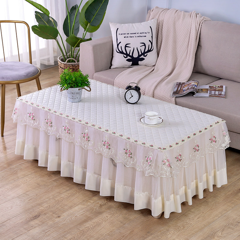 茶几罩全包防滑桌布现代蕾丝客厅家用长方形防尘垫布艺盖巾,居家布艺,桌布,淘宝优惠券,粉丝福利购,淘宝优惠卷