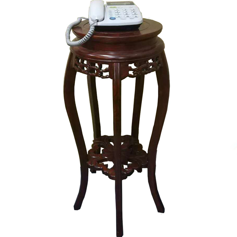 花架实木客厅室内中式绿萝架吊兰架榆木花盆架阳台落地圆花架