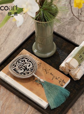 邸高宋式美学摆件软装家具搭配茶空间茶桌台面装饰书家装设计布置