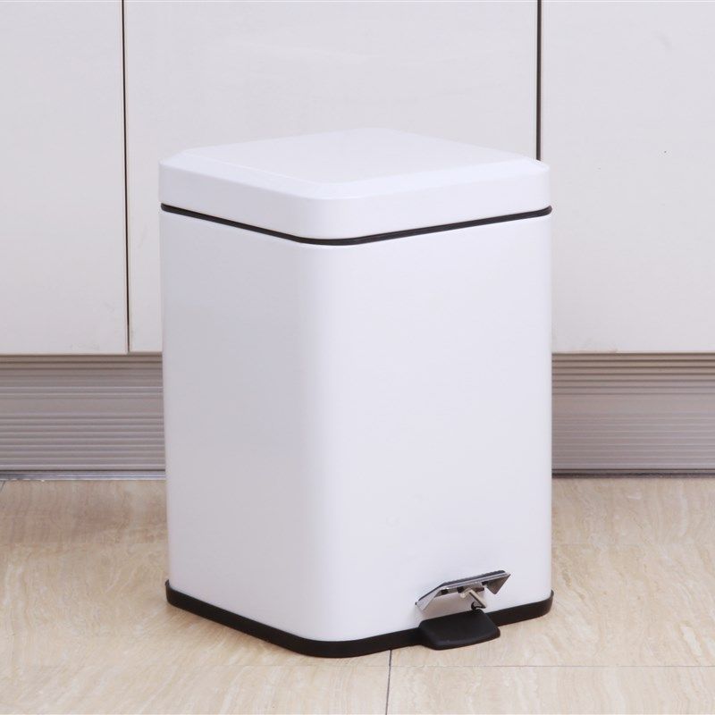 垃圾桶正方形脚踏时尚欧式带盖白色卫生桶