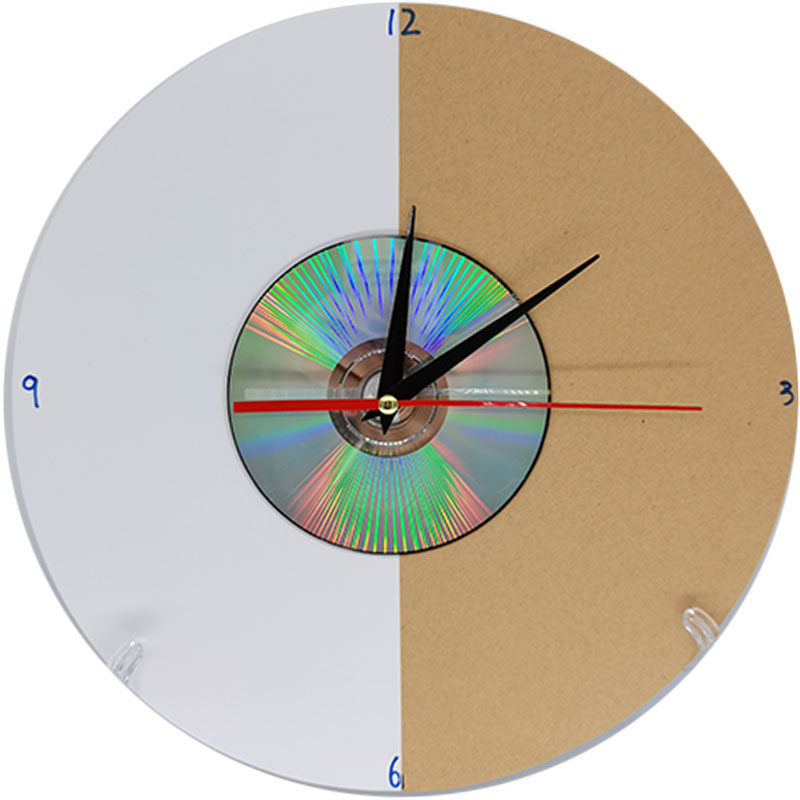 变废为宝钟表成品 环保手工数字 时钟 挂钟 创意雪糕棍光盘小制作