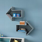 墙面装 饰墙壁置物架儿童房家居客厅墙上隔板创意木质箭头架子搁板