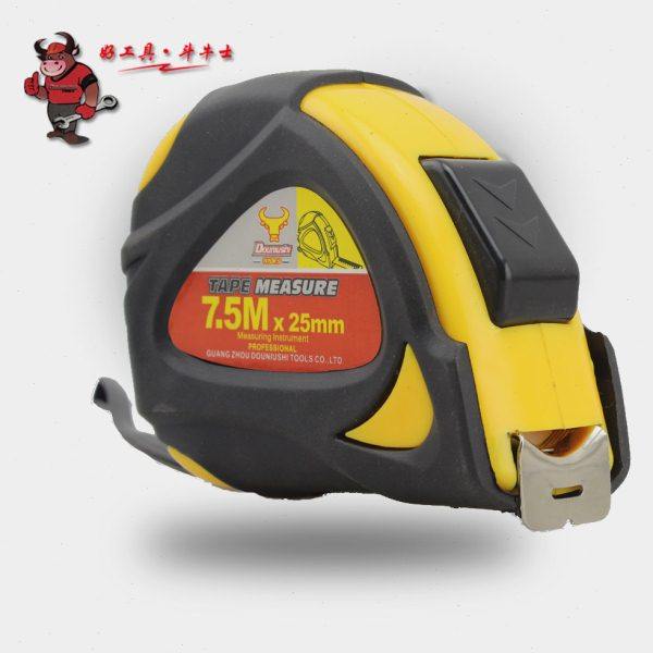 斗牛士自动伸缩钢卷尺7.5米不锈钢卷尺5M自动刹车木工卷尺钢尺子
