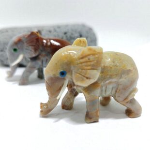 皂石雕刻招财石头大象吉祥如意象吸水吸财象一对装饰摆件石雕象