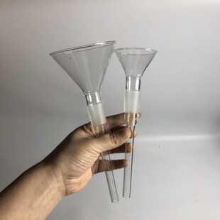 三角漏斗玻璃漏斗加大加料管可定做任意规格漏斗405607590100mm
